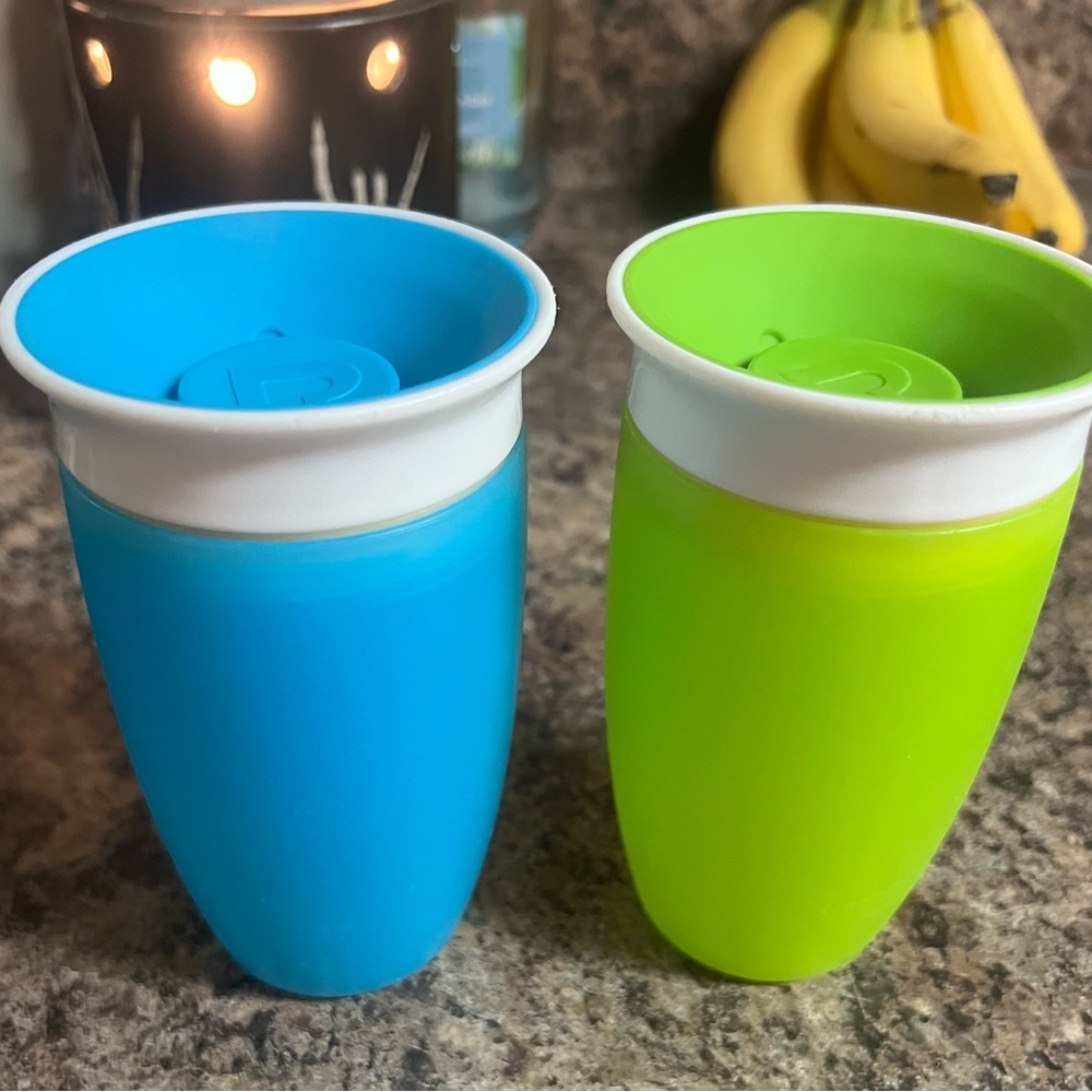 Munchkin Blue and Green Spill-Proof Cups